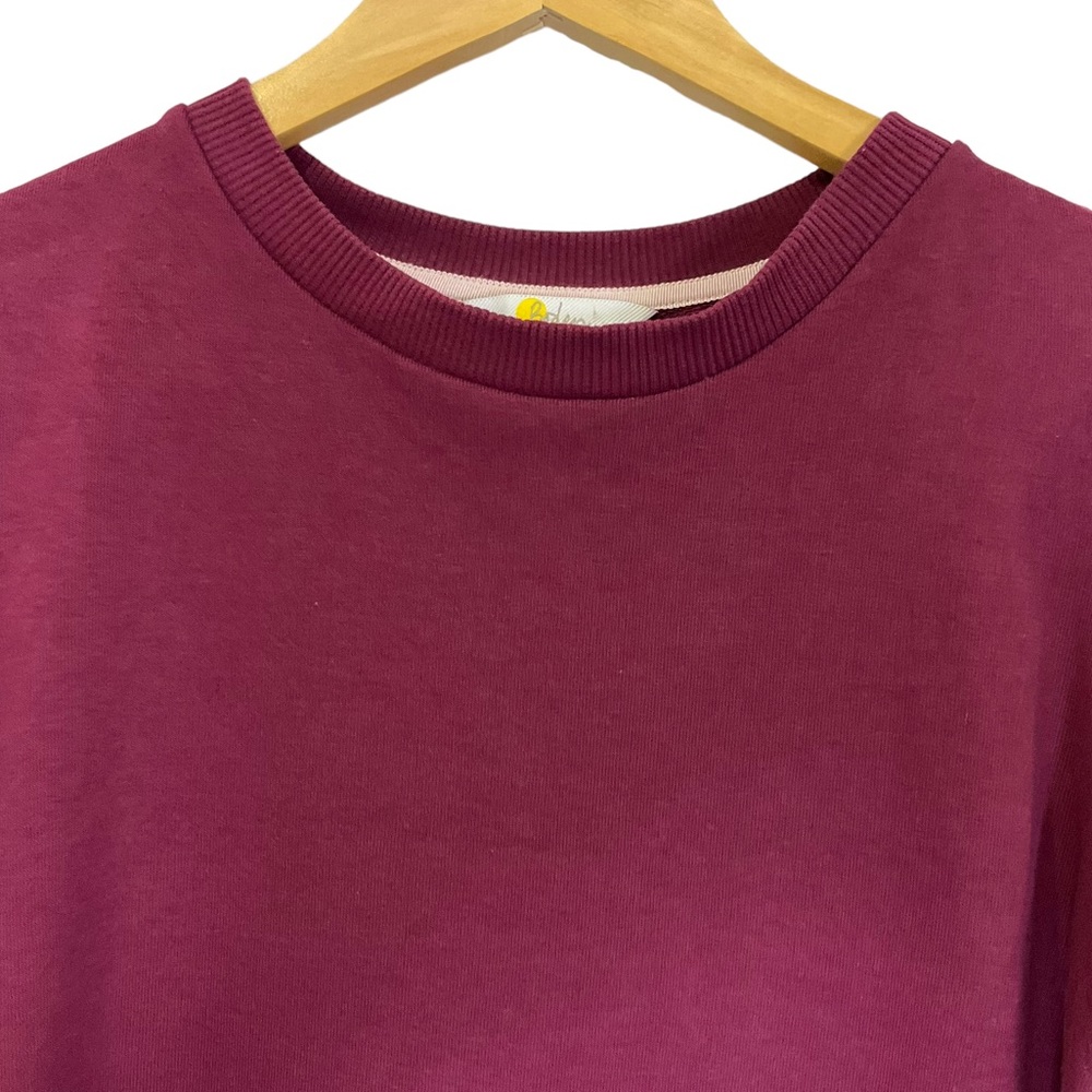 Boden Women’s Puff Sleeve Sweatshirt Dress - Burgundy Long Sleeve Stretc… - Picture 11 of 16